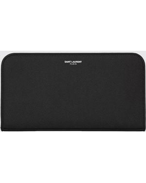 Saint Laurent Continental Zip-Around Wallet - Black