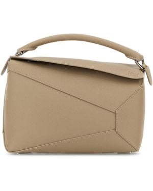 Loewe Cappuccino Leather Medium Puzzle Edge Handbag - Brown