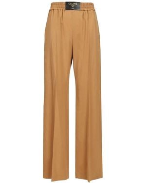 Celine Wool Twill Pants - Natural
