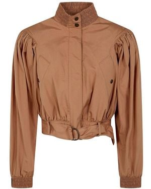 Chloé Cotton Ruffled Jacket - Brown