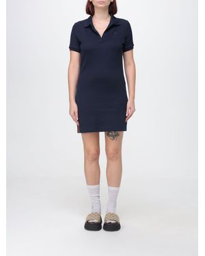 Gucci Web Detail Cotton Jersey Polo Mini Dress - Blue