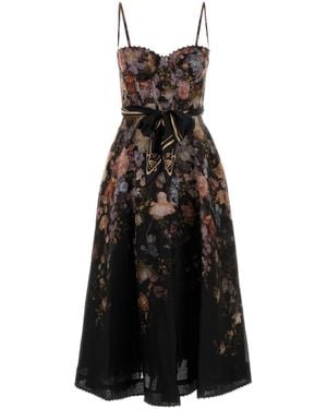 Zimmermann Printed Organdy Valiant Mini Dress - Black