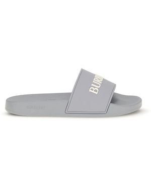 Burberry Slides Logo - White