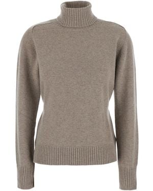 P.A.R.O.S.H. High Neck Sweater With Adjustable Knot - Gray