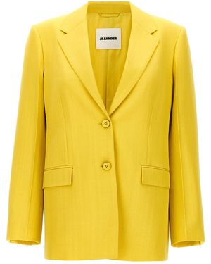 Jil Sander Tailored Single-Breasted Blazer With Peak Lapels - Yellow