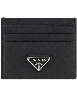 Prada Leather Card Holder - Black