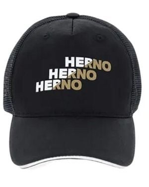 Herno Logo Baseball Mesh Cap - Black