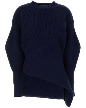 Givenchy Melange Stretch Wool Blend Sweater - Blue