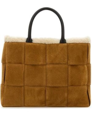 トートバッグ BOTTEGA VENETA Army Green Suede Corriere Shopping Bag Bottega Veneta Army Suede Corriere Shopping Bag in Brown for