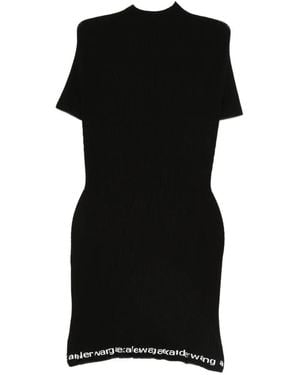 Alexander Wang Alexanderwang. T Alexander Wang Ribbed Short-Sleeve Dress - Black
