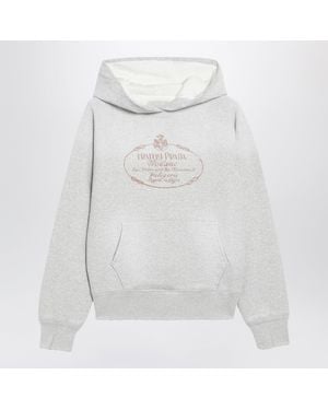 Prada Light Melange Hooded Sweatshirt - White