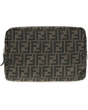 Fendi Medium Superlight Ff Zucca Fabric Beauty Case - Gray