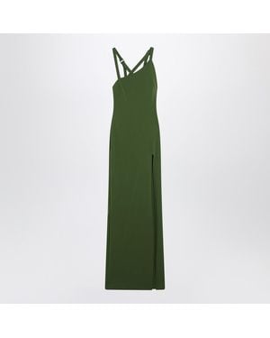 The Attico Long Dress With Slit - Green