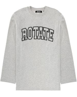 ROTATE BIRGER CHRISTENSEN Logo Crew Neck T-Shirt - Gray