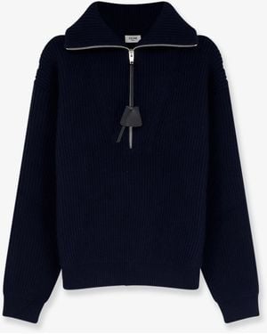 Celine Ribbed Wool And Cashmere Sweater - Blue