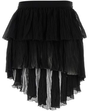 Blumarine Ruffle Pleated Mini Skirt - Black