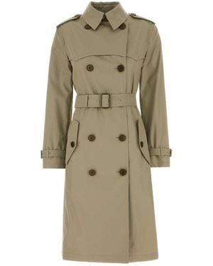 Burberry Khaki Gabardine Trench Coat - Natural