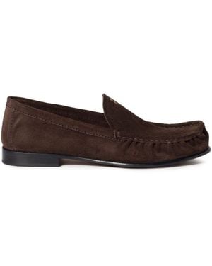 Miu Miu Suede Leather Loafers - Brown