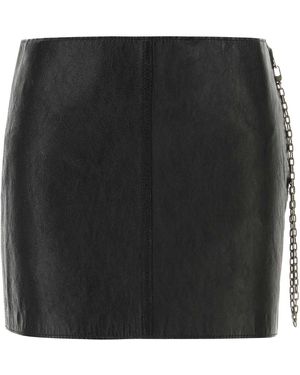 Alexander Wang Low-Rise Leather Mini Skirt - Black