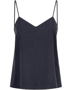 Max Mara Solid V Neck Top - Blue
