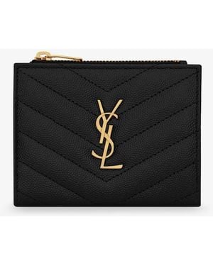 Saint Laurent Bi-Fold Leather Wallet - Black