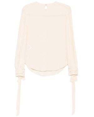 Alberta Ferretti Crepe De Chine Blouse - White