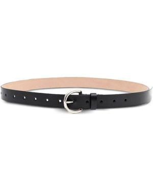 Phoebe Philo Round Buckle Leather Belt - White