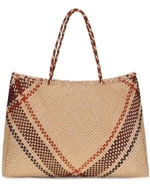 Dragon Diffusion Handwoven Leather Tote Bag - Natural