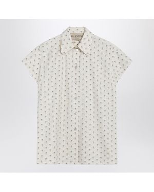 Valentino Short-Sleeved Floral Shirt - White
