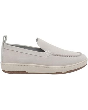 Lanvin Crusier Suede Slip On Loafers - White