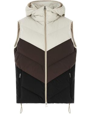 Kiton Chevron Stitching Padded Vest - Gray