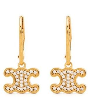 Celine Triomphe Earrings - Metallic