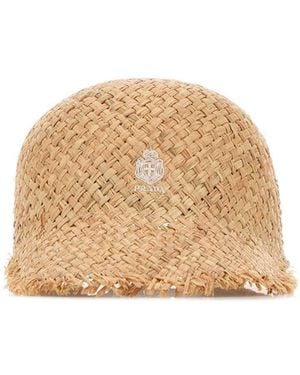 Prada Raffia Baseball Cap - Natural