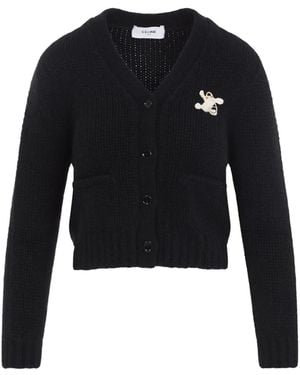 Celine Cashmere And Silk Cardigan - Black
