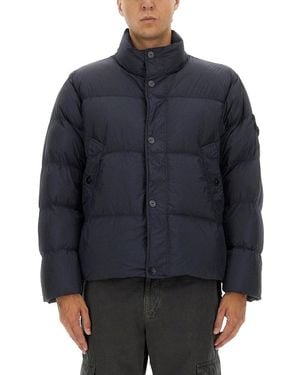 Stone Island Solid Mock Collar Jacket - Blue