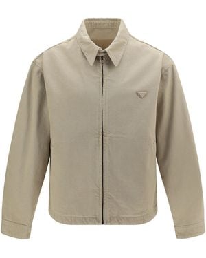 Prada Denim Blouson Jacket - Natural