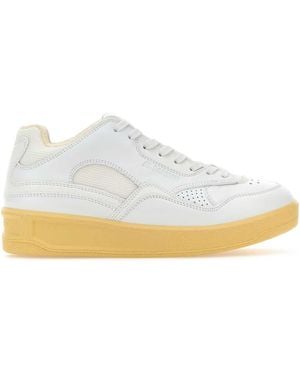 Jil Sander Leather And Fabric Sneakers - White