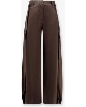 Loewe Cotton And Silk Blend Pants - Brown
