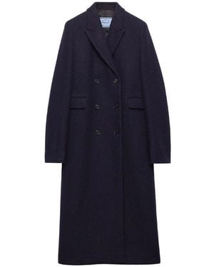 Prada Shetland Wool Coat - Blue