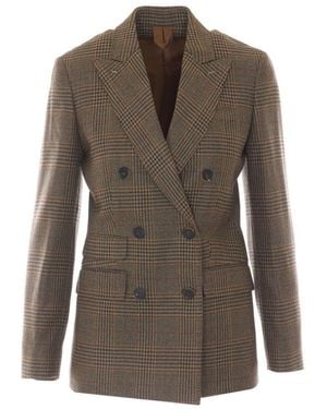 Max Mara Deserto Double-Breasted Batavian Blazer By Lana Mouline - Brown