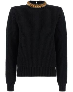 Balmain 'Rocaille' Bead Sweater - Black