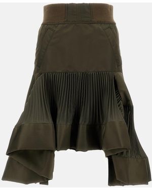 Sacai Nylon Twill Skirt - Green