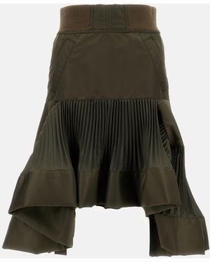 Sacai Nylon Twill Skirt - Green