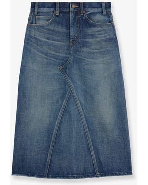 Celine Denim Midi Skirt - Blue