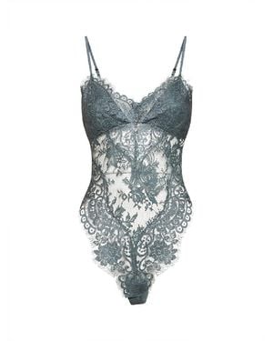 Zimmermann Airforce Lace Teddy Bodysuit - Blue