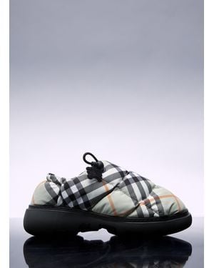 Burberry Check Nylon-Blend Pillow Mule - Black
