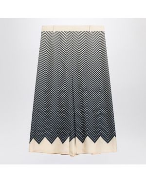 Valentino Ivory Silk Skirt - Gray
