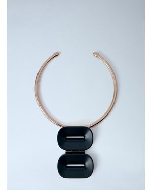 Max Mara Sculptural Metal Necklace - Blue
