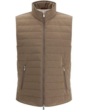Brunello Cucinelli Quilted Vest Jacket - Brown