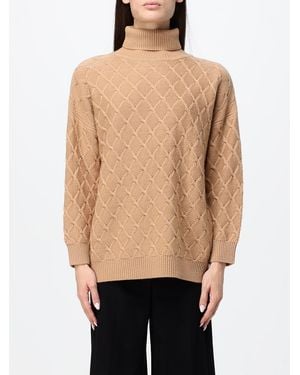 Max Mara Wool And Cashmere Turtleneck Sweater With Dropped Shoulders - Black
